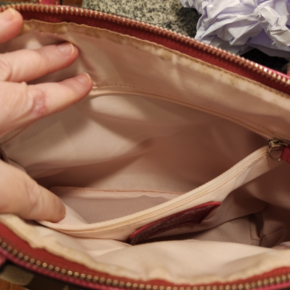 Coach Signature Brown and Pink Tote Bag - Picture 16 of 17